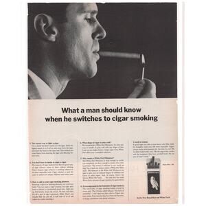 White Owl Miniature Cigar Magazine Advertisement Vintage Tobacciana Smoking